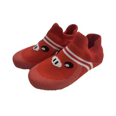 China Fashion Design Kids Free Stitching Red Knitting Knock Off Comfort Sports Shoes Upper For Kids for sale