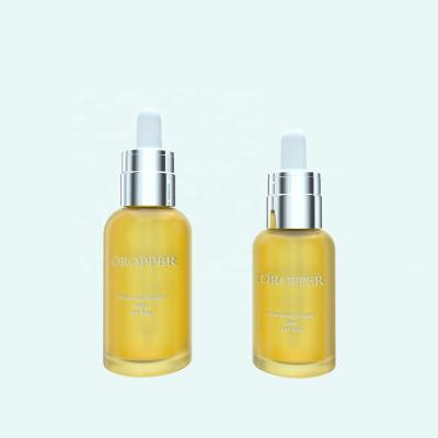 China 30ml 50ml 1oz Custom Cosmetic Packaging Bottle Skin Care Pet Frosted Amber Ampoule Dropper Bottle For Serum Oil Essence for sale