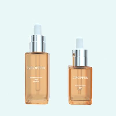 China 30ml 50ml 1oz Cosmetic Empty Square Cosmetic Dropper Bottle For Hair Essential Oil Serum for sale