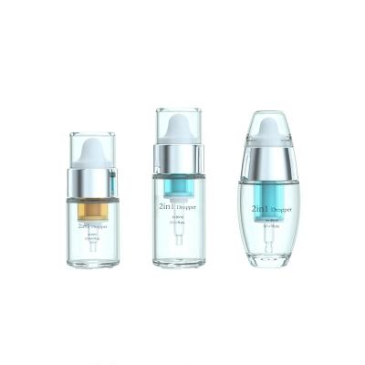 China Custom 3+20ml 3+30ml Dual Chamber Cosmetic Creative Packaging Dropper Mixing Bottles for sale