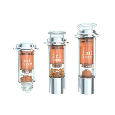 China 3+7ml 5+3ml Cosmetic Double Chamber Mixing Bulb Cosmetic Packaging Bottle 5+3ml For Powder Solution for sale