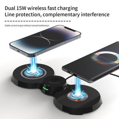 China Portable 3 in 1 Wireless Charger for Apple Watch 15W Fast Charging Dock for AirPods for iPhone14/13 pro/pro for sale