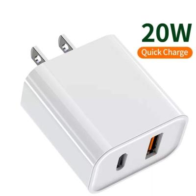 China Mobile Phone Travel Wall Charger 20W Quick Charger Adapter For Apple Mobile Phone UK US EU Plug for sale