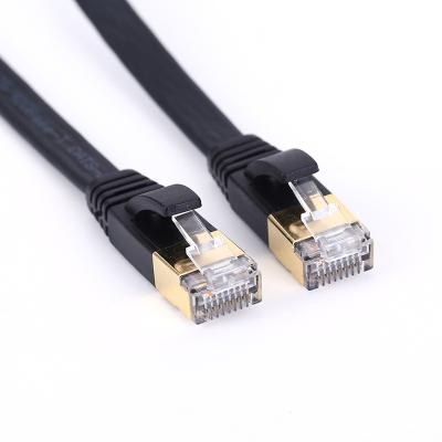 China Lan Flat Cable UTP Cat7 Ethernet Cable CAT 7 RJ45 Network Cable 1m 1.5m 2m 3m 5m Flat Patch Cord Grid Black For Laptop Route for sale