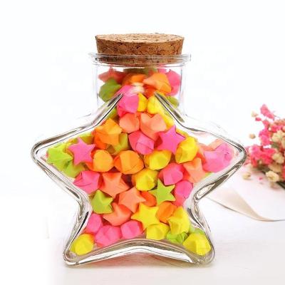 China Gift & 50ML Craft Star Style Wishing Glass Bottle Decorative Glass Jar for sale