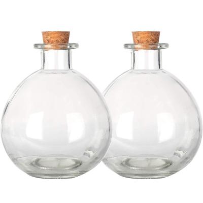 China Gift & 250ML Craft Round Spherical Glass Bottles With Corks Big Bottles For Bath Salts& DIY Opens &Decorative Bottles for sale