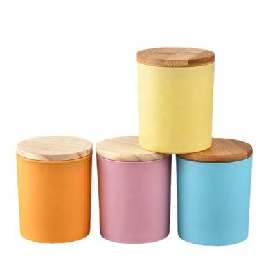 China Gift & Wholesale Aromatherapy Aromatherapy Candle Craft Candle Jar Cup Color Glass Jar Frosted Glass Cup for sale