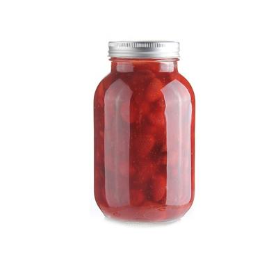 China 1000ml Food Glass Regular Mouth Mason Jars For Food Storage Jelly Dry Food Spices Salads Canning Drinking Yogurt for sale