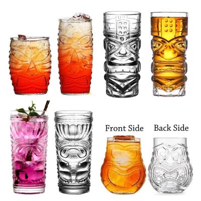 China Clear Tiki Mug Cooler Tumblers Modern Bar Tiki Beverage Glass 400ml /500ml for sale