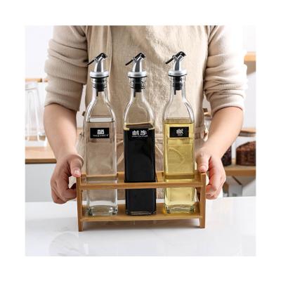 China Wholesale Food Household Glass Olive Oil Sauce Bottle Glass Cooking Sauce Frying Oil Dispenser Stored Olive Bottles for sale