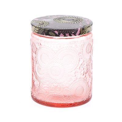 China Personal Care 120/250ml Color Cut Out Candle Glass Jar With Lid Scented Candle Jar Home DIY Container Storage Supply for sale