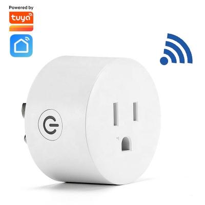 China Wifi Tuya Smart Life 10A Mini Plug Socket Wifi Enabled US Plug Smart Works with Alexa and Google Auxiliary White Main Power for sale