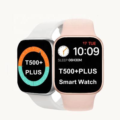 China 2021 Larger HD IPS Waterproof Wifi Touch Screen BT Call Music Fitness Track Sport T500+ Plus Smart Watch for sale