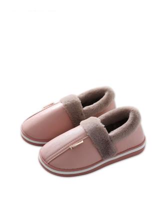 China PU Cotton Anti Slip Lightweight Upper Soft Sole Winter TPR Faux Fur Indoor Home Slippers for sale