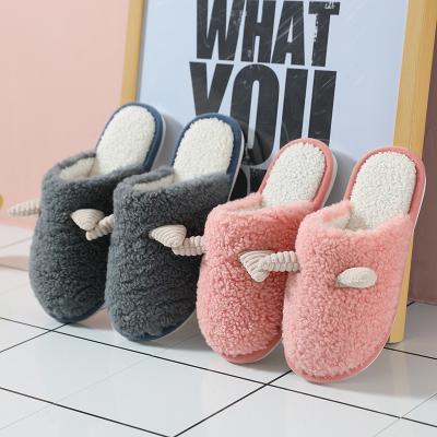 China Cushioning Autumn And Winter Cute Animal Cotton Plush Soft Unique Home Indoor Warm Animal Slippers for sale