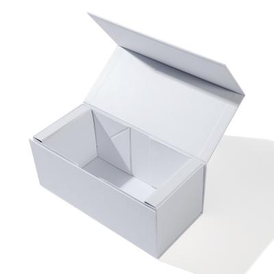 China Custom Handmade Foldable Magnetic Wine Magnet White Paper Logo Gift Box Folding Packaging Box for sale