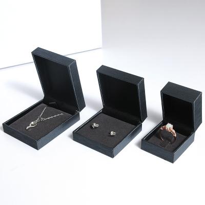 China Handmade Factory Custom Black Gift Boxes For Ring Necklace Packaging Premium Velvet Paper Jewelry Box Set for sale