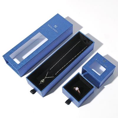 China Handmade wholesale custom logo ring necklace box factory supply drawer slide jewelry packaging luxury printed paper box for sale