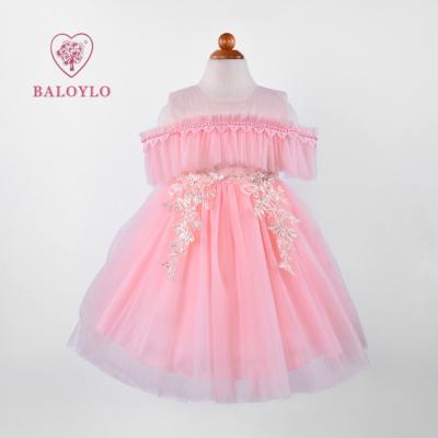 China 2022 Casual Off The Shoulder Little Kids Baby Dress Girls Party Wedding Princess Baby Girls Dresses Birthday Tulle Designs For Children for sale