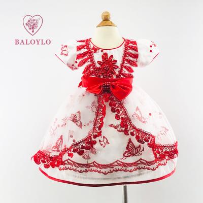 China Anti-wrinkle Evening Kids Princess Bridal Girl Party Dresses 8 Year Old Child Kids With Big Bow Baby Lace Princess Tutu for sale