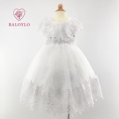 China 2022 Anti-wrinkle wedding dress small baby birthday dresses for girls lace up party dress baby girl cotton for sale