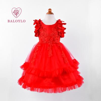 China Wholesale Breathable Ruffle Pinafor Bow Wedding Dresses For Kids Bridesmaids Summer Tulle Dress No Sleeve for sale