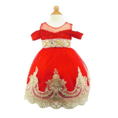 China Viable High Quality Fashion Kids Princess Dress Bowknot Luxury Girls Dress With Lace for sale