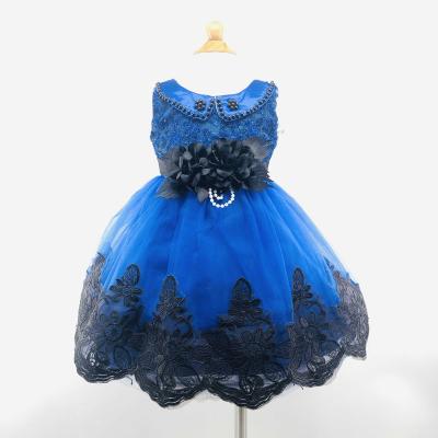 China Anti-Wrinkle Factory Price Cute Sleeveless Bridesmaids Kids Formal Dress Floral Wedding Birthday Dress for sale