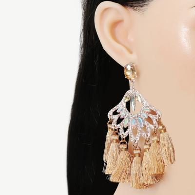 China New CLASSIC Tassel Earrings Selling Europe and America Diamond Earrings Fashion Handmade Earrings for sale