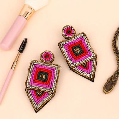 China BOHEMIA Retro Selling Rice Pearl Earrings Women Fashion New Hot Bohemian Earrings Long Fashion Wholesale for sale