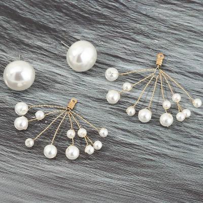 China Fashionable temperament branch trendy earrings hand twisted pearl pearl earrings women for sale