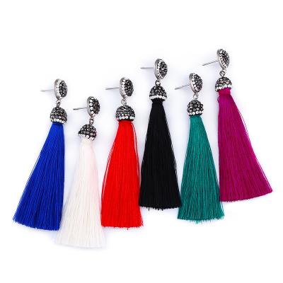 China New Style Long Temperament Diamond Tassel Earrings High-end Jewelry Women FASHIONABLE Hot Tassel Earrings for sale