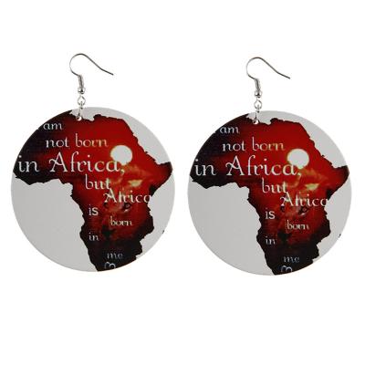 China Fashion CLASSIC Design Holiday Earring Black History Colorful Paint Wooden Earring for sale