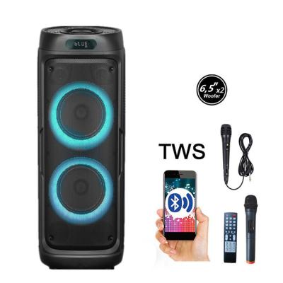 China Phone Operate LINEN 6.5' x2 50W LG-602B Portable Wireless Outdoor Party Sound Speaker Portable Smart Karaoke Speaker for sale