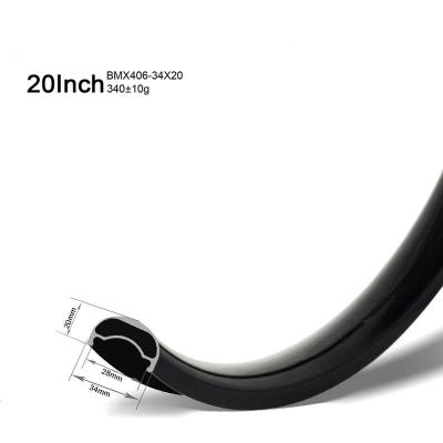 China BMX 20 406 Inch 34mm Width 20mm Depth Carbon BMX Rims for sale