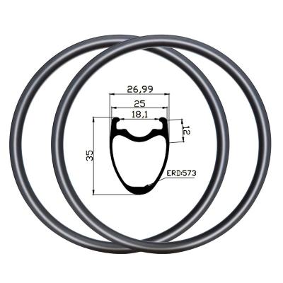 China Road Bikes High Quality Eccentric UD/3K Tubular Matte Surface 700c TF25X35 Road Bike Carbon Rim for sale