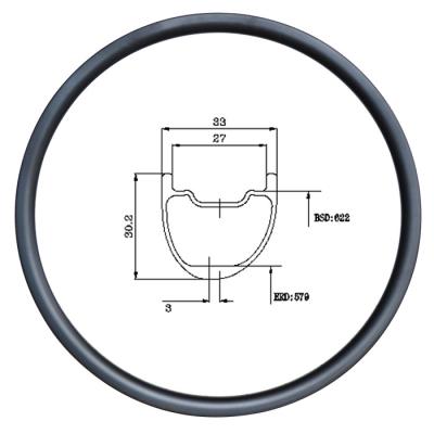 China Super lightest mountain bikes 29er carbon mtb rims mtb carbon asymmetric tubeless ready rim 30mm deep 33mm wide for sale