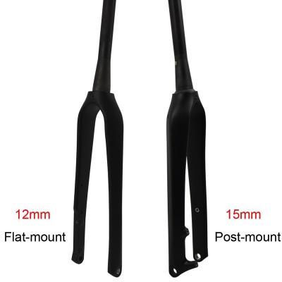 China Road Bikes 700C Carbon Cyclocross Fork Flat-mount Fork / 100*12mm 1-1 8