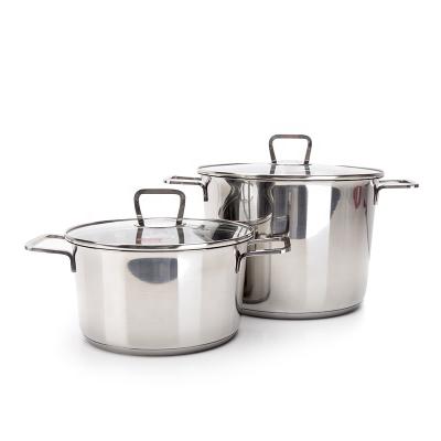 China China Supplier Cookware Sustainable Stock Kitchen Stainless Steel Soup Pots With Lid for sale