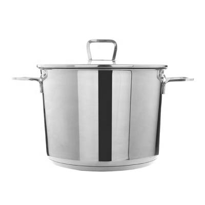 China Sustainable Wholesale Quality Induction Bottom Cookware Set Double Handled Stainless Soup Pot for sale