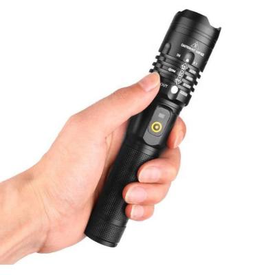 China Super Bright Powerful Buzz Tactical Mini Rechargeable Emergency Light Torch XHP50 Durable P50 Portable Led Flashlight for sale