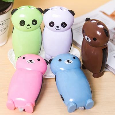 China Portable Mini Dynamo 2 LED Hand-press Torch Panda Animal Cartoon Festival Holiday Gift ABS Energy-saving Toy Custom Self Powered Torch for sale