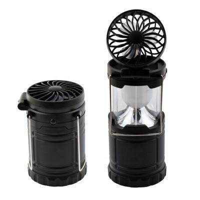 China Camping Emergency 3 AA Battery Portable Collapsible Lantern Magic Cool Outdoor Camping Light With Fan for sale