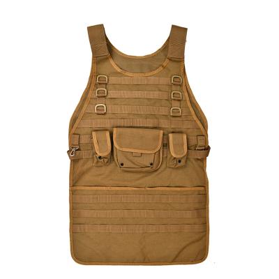 China New Multifunctional Fun Men's Apron Tidy Up/Storage Chef Bib Apron Adjustable Sideband Tactical Heavy Match Vest BBQ Custom Logo Perfectly for sale