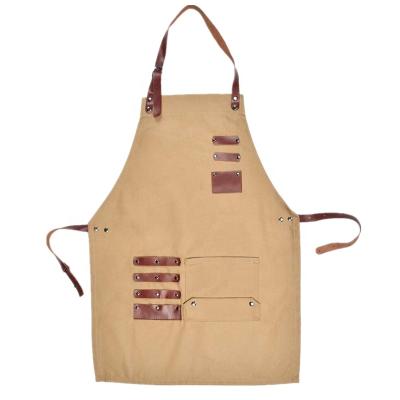 China Wax Logo Fashion Wax Leather Straps Carpenter Dry Removeble Outdoor Overalls Belt Custom Cleaning Apron For Protection for sale