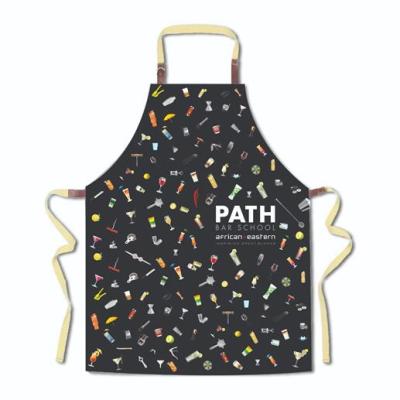 China Custom Logo Anti-fouling Waterproof Cleaning New Kitchen Canvas Printing Apron Family Kitchen Hairdresser Industrial Apron Workwear for sale