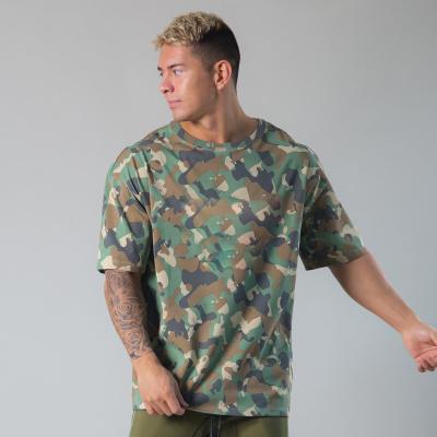 China Custom Logo T-shirt Men Plus Size Workout Men's Summer Camouflage T-shirt Wholesale Custom Gym T-Shirts QUICK DRY for sale