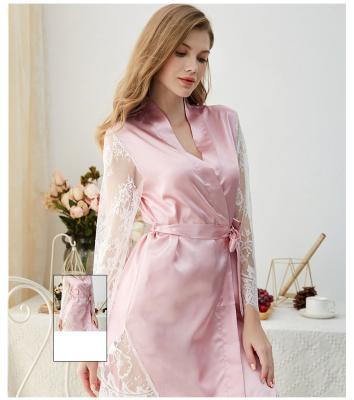 China QUICK DRY Custom Name Embroidery Personalized Satin Silk Bridal Robes Women Wedding Bride And Bridesmaid Robes Stain Womens Sleepwear for sale