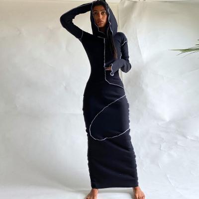 China Wholesale Oversized Extended Hooded Long Hooded Women Ladies Fashion Maxi Dress Elegant Simple Sexy Hooded Custom Made Anti-Shrink Women for sale