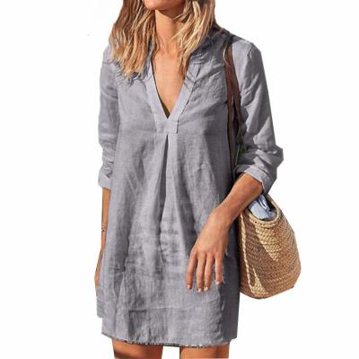 China European and American women's new breathable mid-length casual long-sleeved dress for sale
